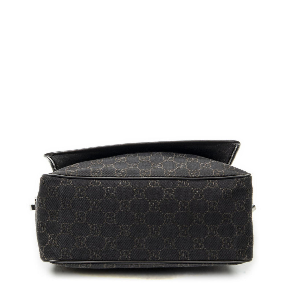 Gucci Front Pocket Flap Crossbody Dark Brown GG Denim Canvas — view 6