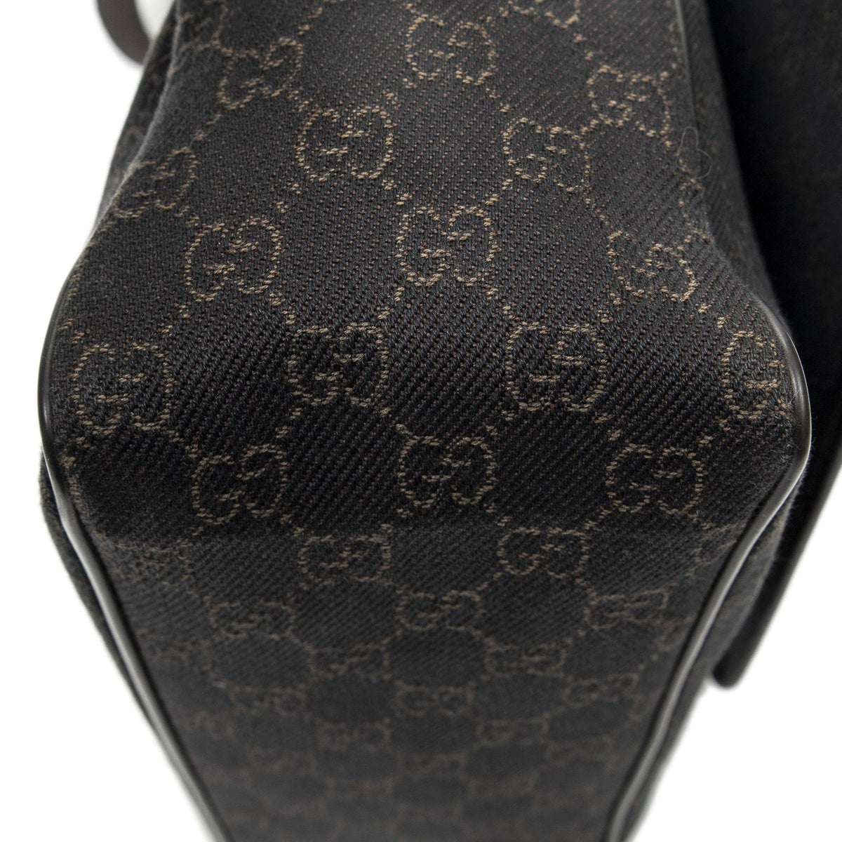 Gucci Front Pocket Flap Crossbody Dark Brown GG Denim Canvas — view 7
