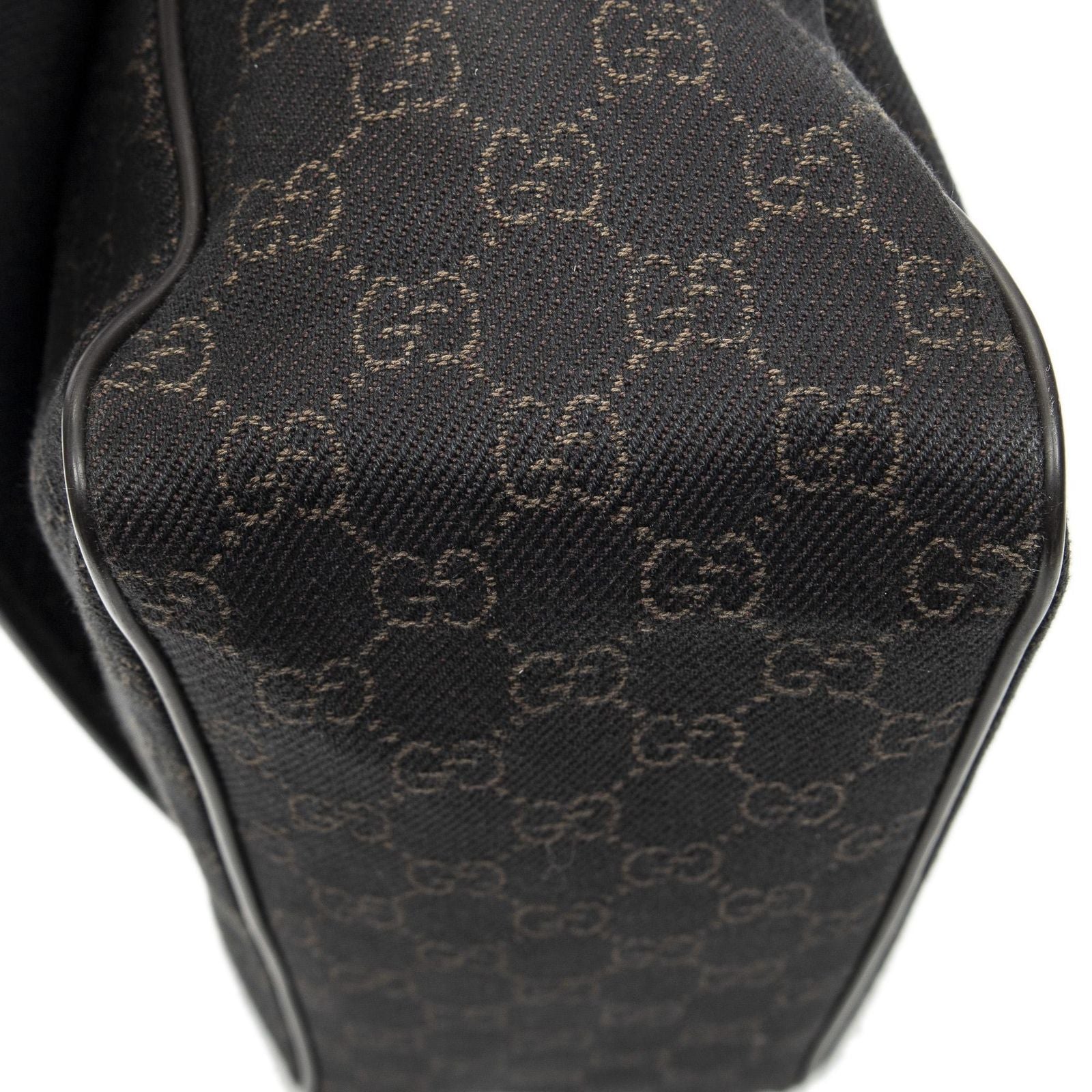 Gucci Front Pocket Flap Crossbody Dark Brown GG Denim Canvas — view 8