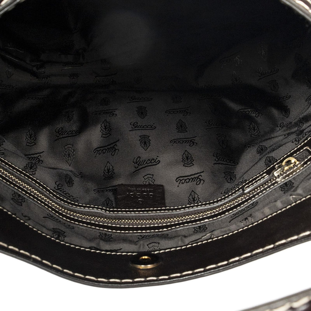 Gucci Large Queen Hobo Dark Brown Calfskin Leather — view 9