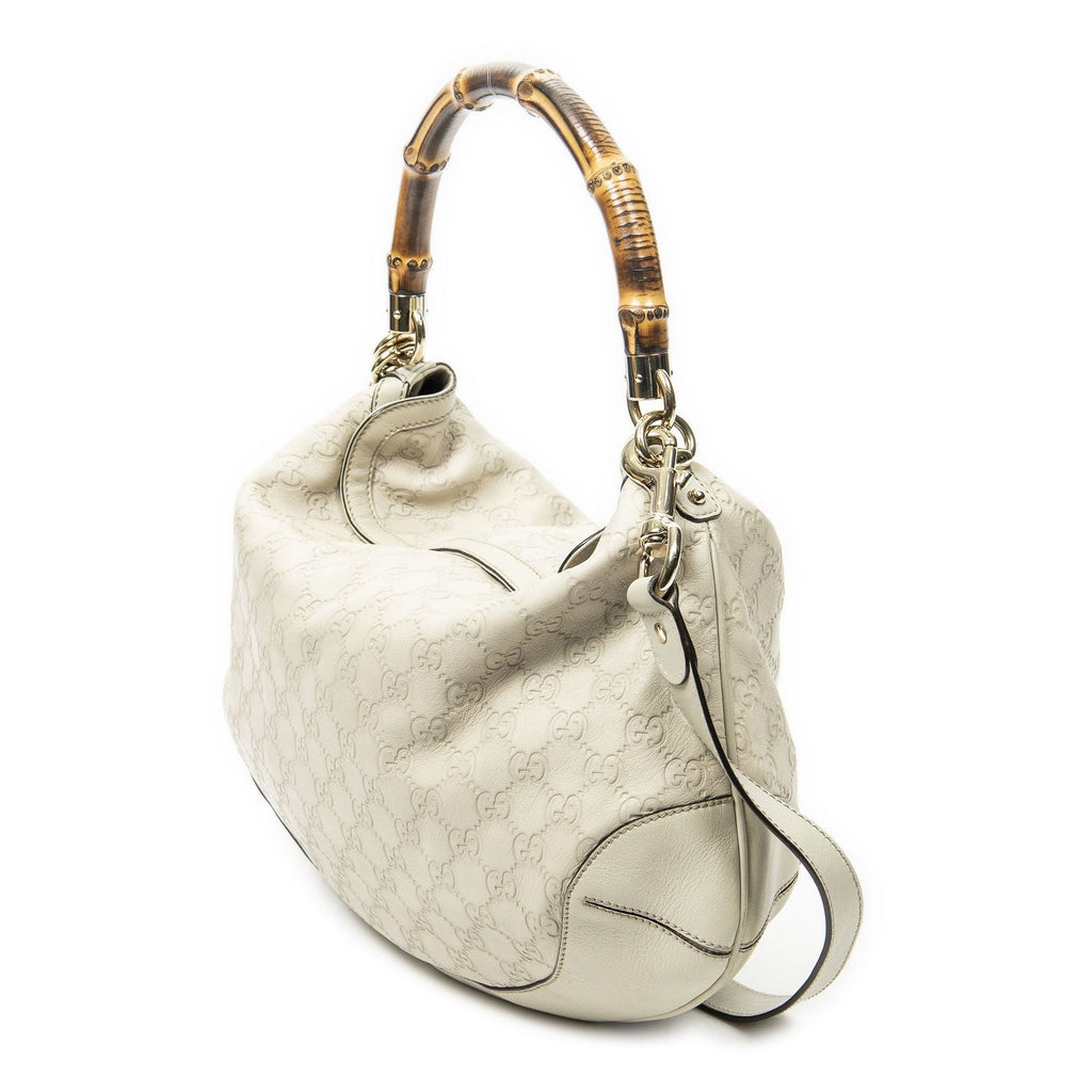 Gucci Pegi Bambu Handle Hobo Ivory Guccissima — view 2