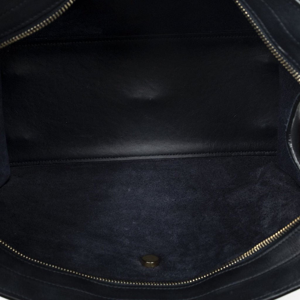 Saint Laurent Small Classic Cabas Navy Calfskin Leather Messenger — view 9
