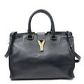 Saint Laurent Small Classic Cabas Navy Calfskin Leather Messenger