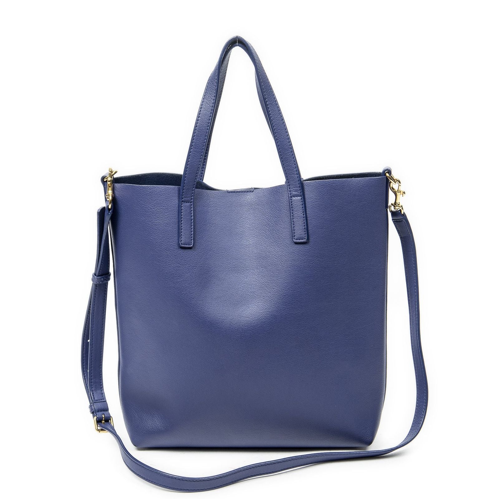 Saint Laurent Shoppingtote Navy Calfskin Leather Messenger — view 5