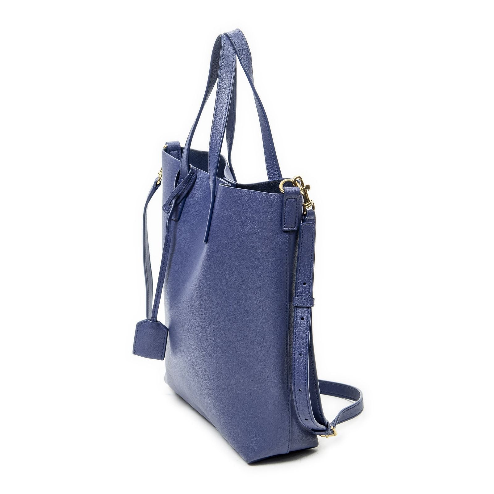 Saint Laurent Shoppingtote Navy Calfskin Leather Messenger — view 2