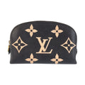 Louis Vuitton Monogram Empreinte Cosmetic PM Black Beige Leather Pouch Makeup