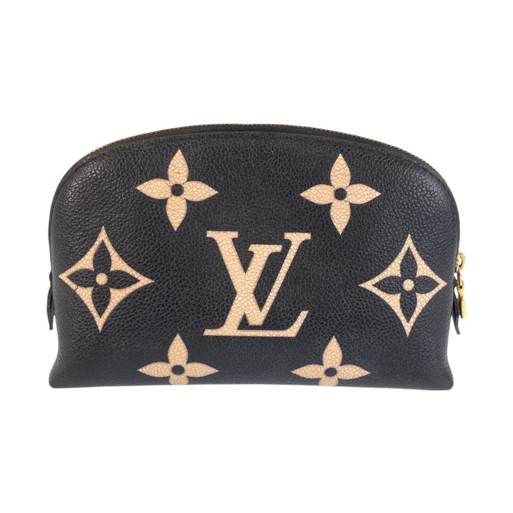 Louis Vuitton Monogram Empreinte Cosmetic PM Black Beige Leather Pouch Makeup — view 2