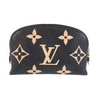 Louis Vuitton Monogram Empreinte Cosmetic PM Black Beige Leather Pouch Makeup — view 2