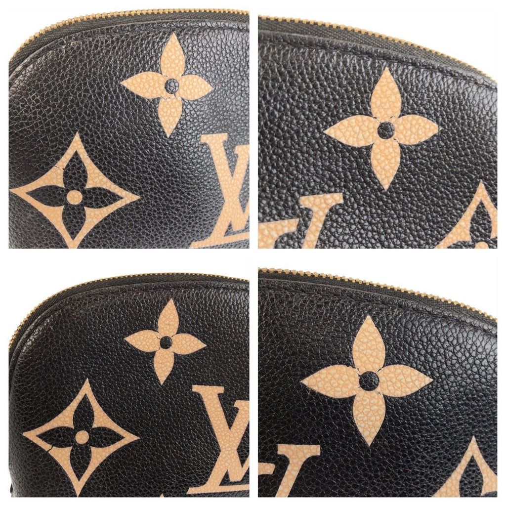 Louis Vuitton Monogram Empreinte Cosmetic PM Black Beige Leather Pouch Makeup — view 5