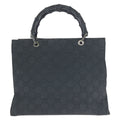 Gucci Bamboo Black Silver Nylon 002 Tote