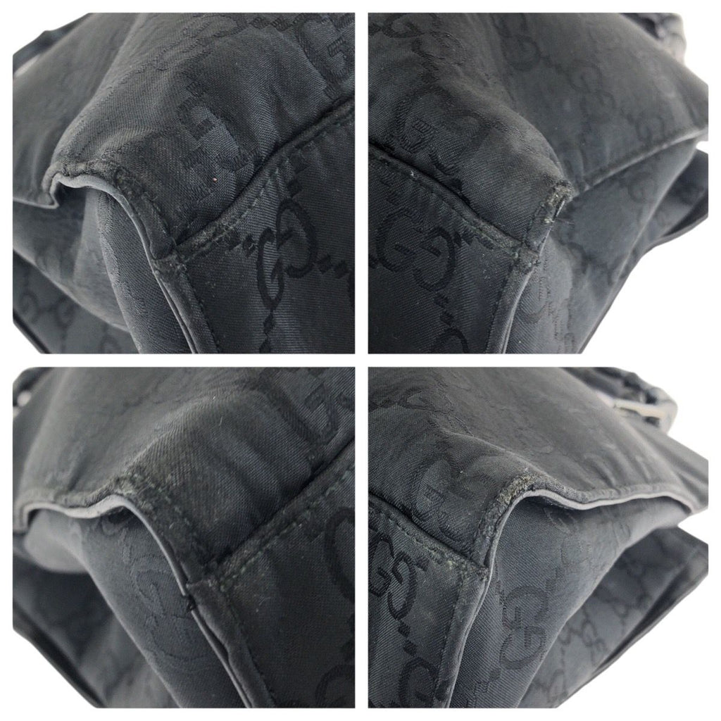 Gucci Bamboo Black Silver Nylon 002 Tote — view 3