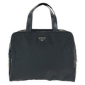 Prada Tessuto Black Silver Nylon Leather Business Briefcase