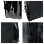 Prada Tessuto Black Silver Nylon Leather Business Briefcase — view 5