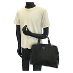 Prada Tessuto Black Silver Nylon Leather Business Briefcase — view 7