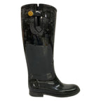 Louis Vuitton Rain Boots Black Long Monogram Pattern Embossed — view 4