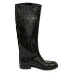 Louis Vuitton Rain Boots Black Long Monogram Pattern Embossed — view 2