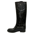 Louis Vuitton Rain Boots Black Long Monogram Pattern Embossed — view 3