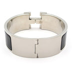 Hermes Bangle Clic Clac Silver Black Bracelet — view 3