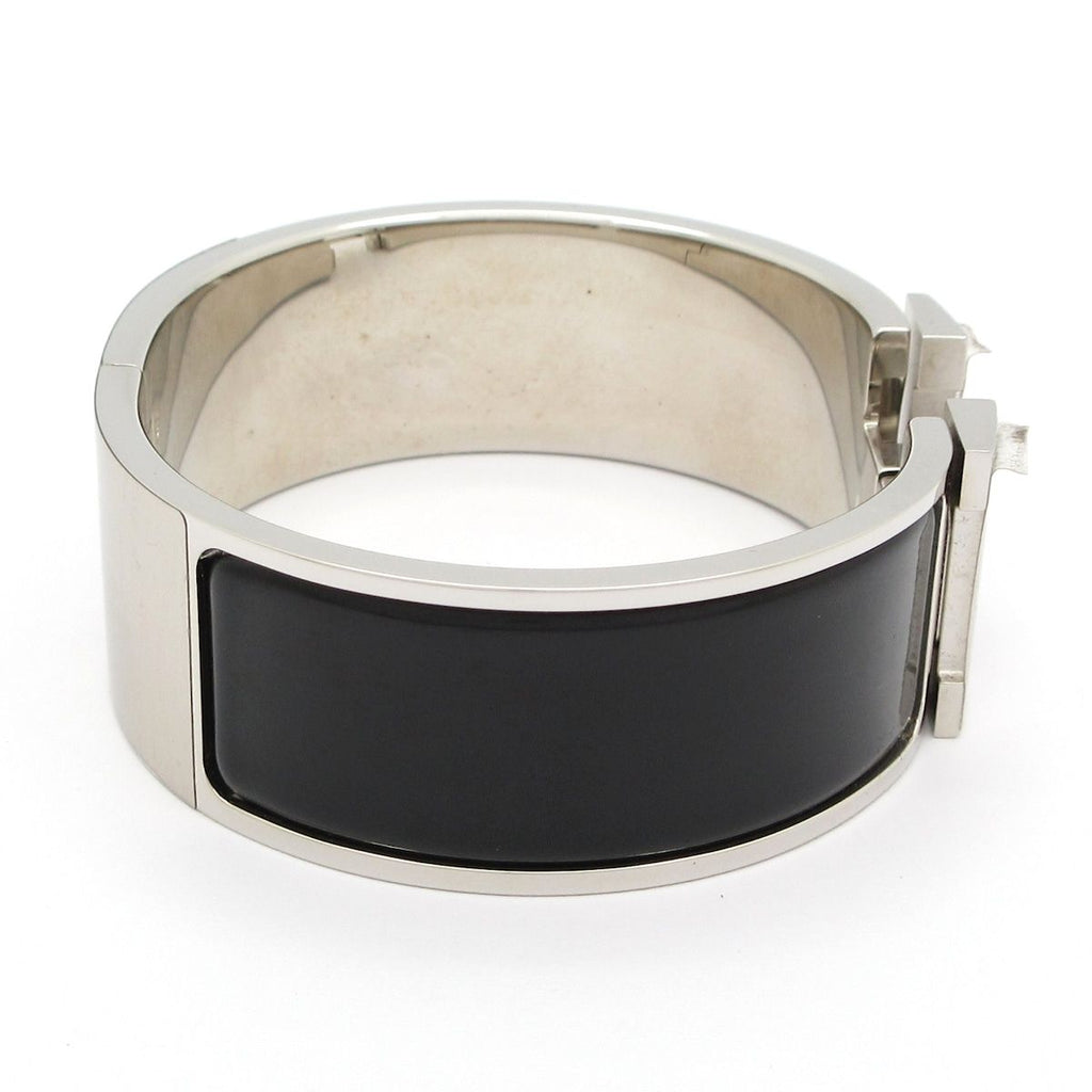 Hermes Bangle Clic Clac Silver Black Bracelet — view 2