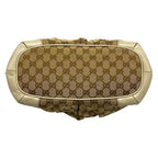 Gucci Handbag Ski GG Pattern Beige Dark Brown Gray Leather — view 5