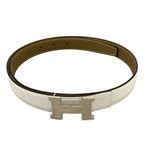 Hermes Belt 80 Constance Etoupe White Guilloche Silver — view 7