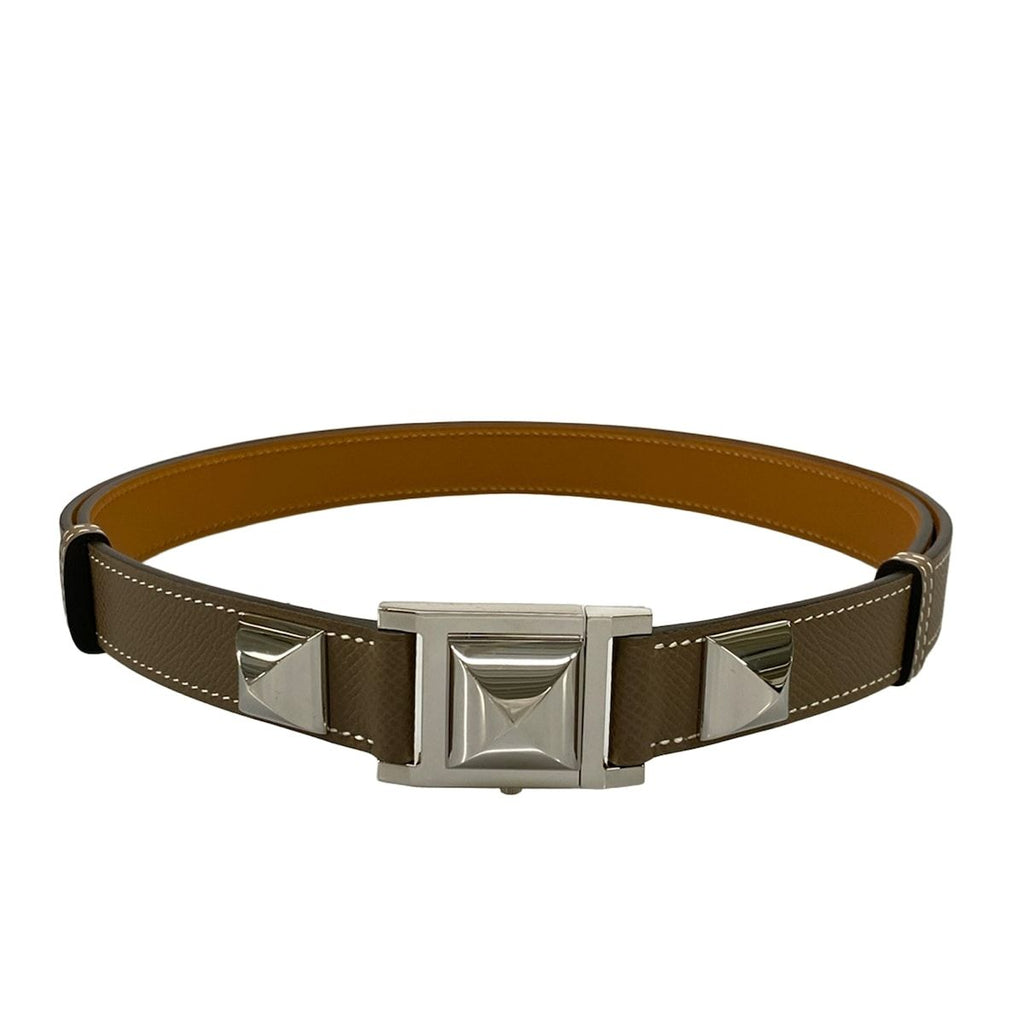 Hermes Belt Medle Etoupe Silver
