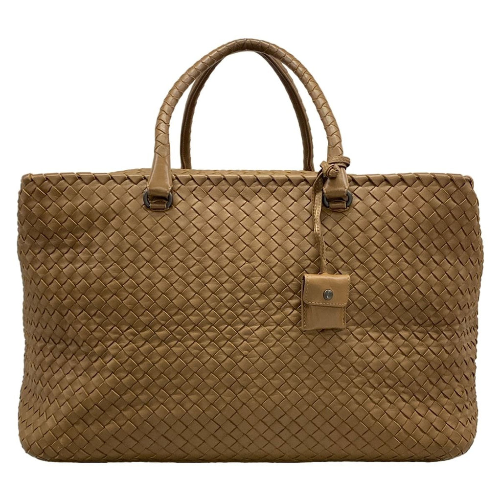 Bottega Veneta Boston Bag Intrecciato Brown Leather