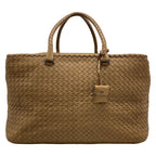 Bottega Veneta Boston Bag Intrecciato Brown Leather