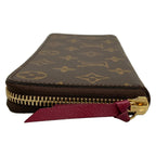 Louis Vuitton Wallet Monogram Portefeuille Clemence Fuchsia Zip Around — view 9