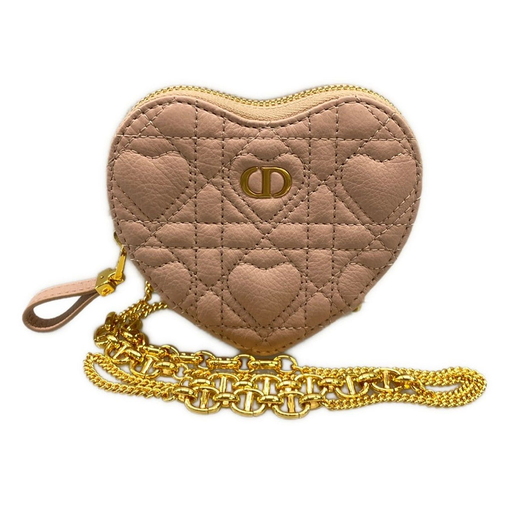 Dior Pouch Caro Chain Heart Pink Lambskin