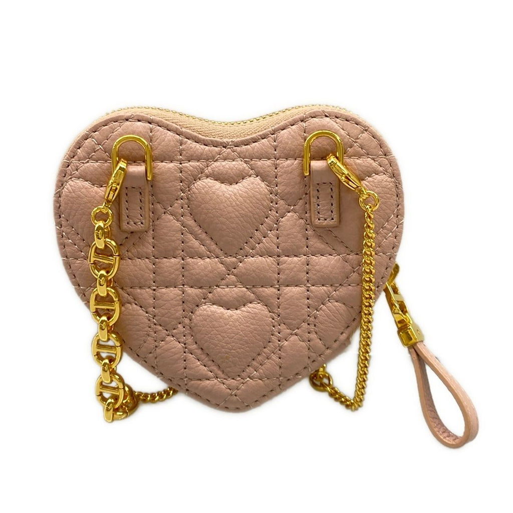 Dior Pouch Caro Chain Heart Pink Lambskin — view 2