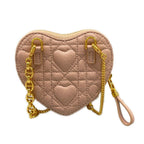 Dior Pouch Caro Chain Heart Pink Lambskin — view 2