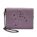 Bottega Veneta Wallet Intrecciato Light Purple Chain Butterfly Leather