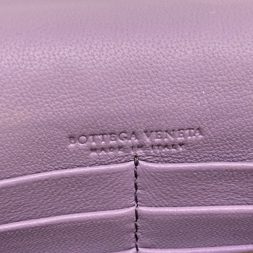 Bottega Veneta Wallet Intrecciato Light Purple Chain Butterfly Leather — view 6