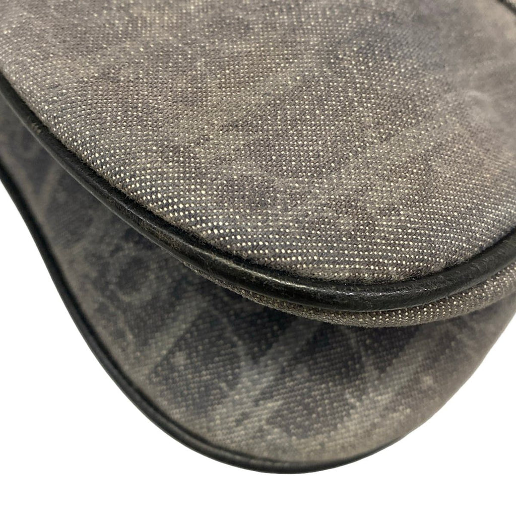 Dior Shoulder Bag Flight Trotter Dark Gray Orange Leather — view 6