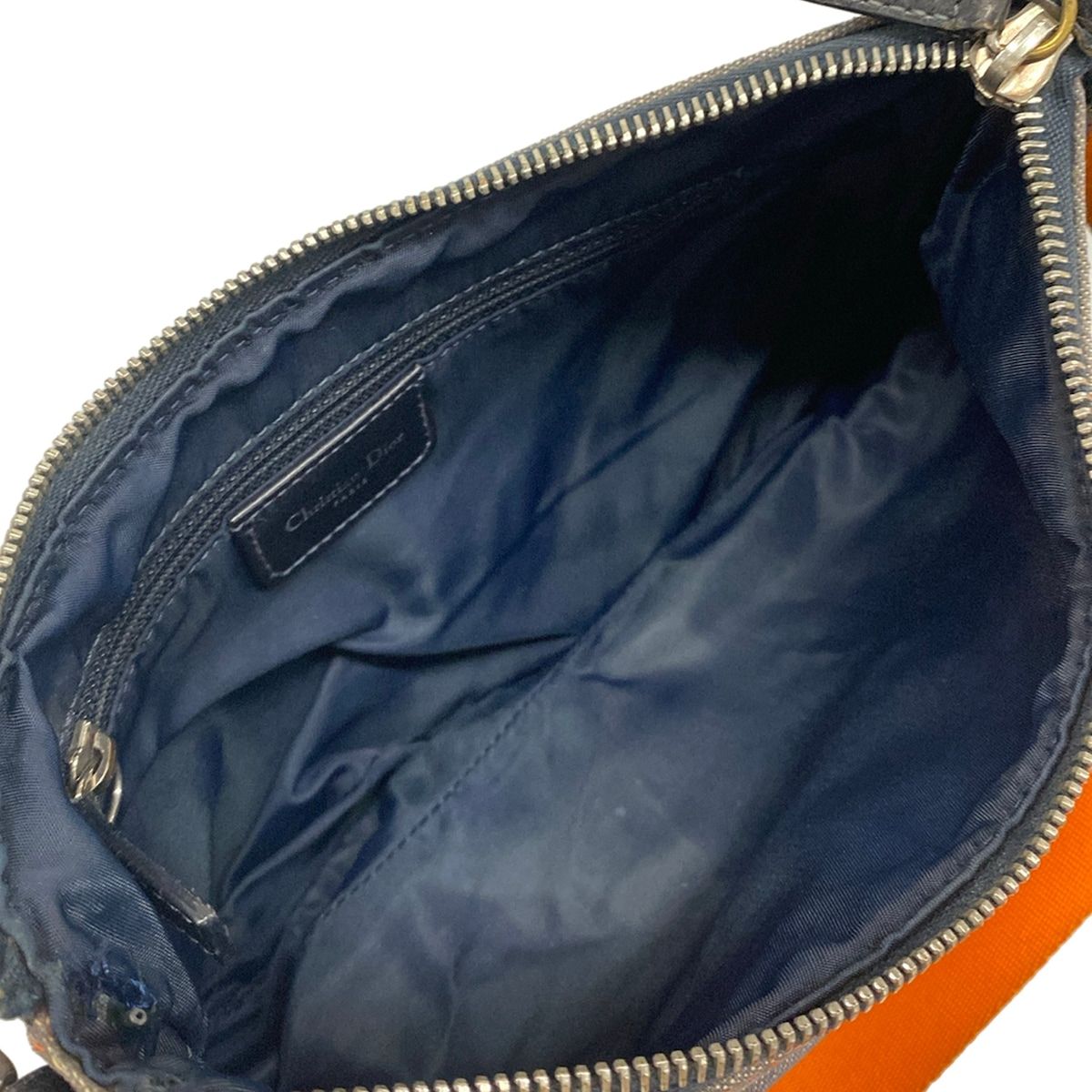 Dior Shoulder Bag Flight Trotter Dark Gray Orange Leather — view 7