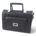 Fendi Soft Truk Boston Bag Zucca Pattern Black