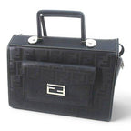 Fendi Soft Truk Boston Bag Zucca Pattern Black