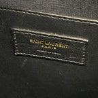 Saint Laurent Paris Handbag Uptown Small Black Beige Dark Brown Embossed Leather — view 9