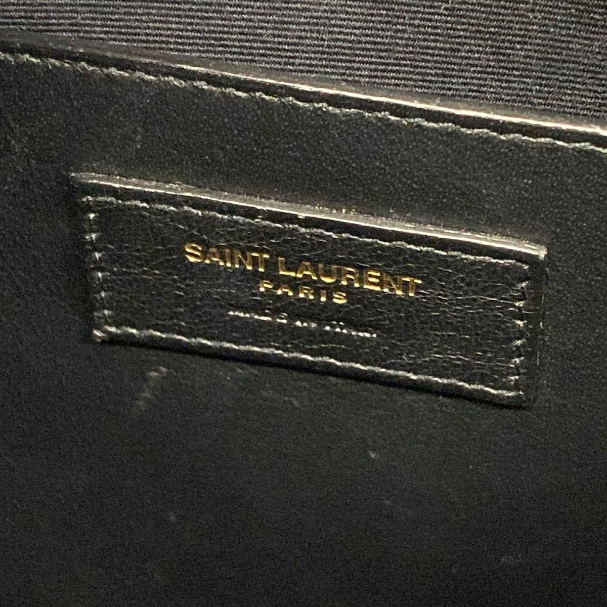 Saint Laurent Paris Handbag Uptown Small Black Beige Dark Brown Embossed Leather — view 9