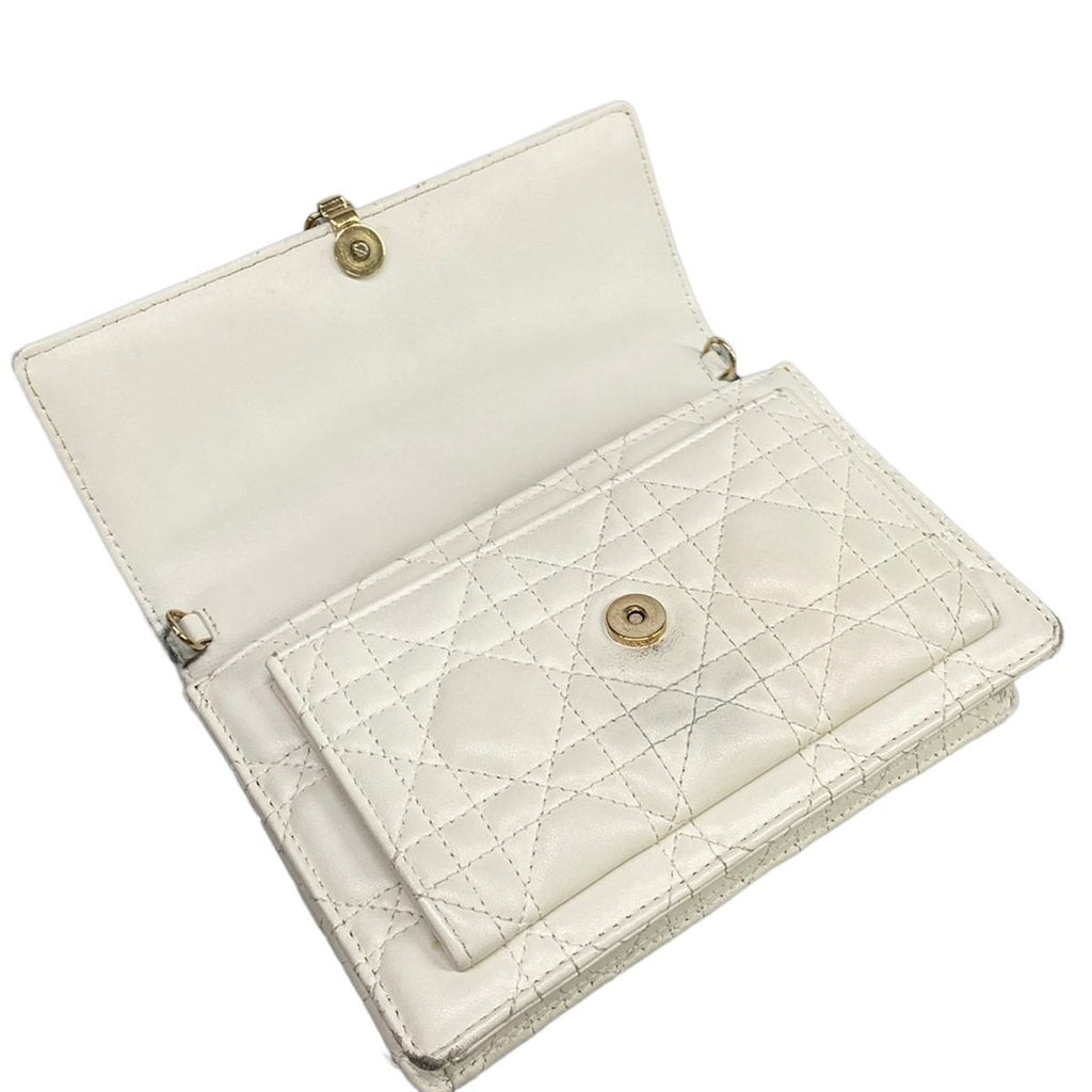 Dior Wallet My Daily Chain Pouch Ivory Leather — view 3