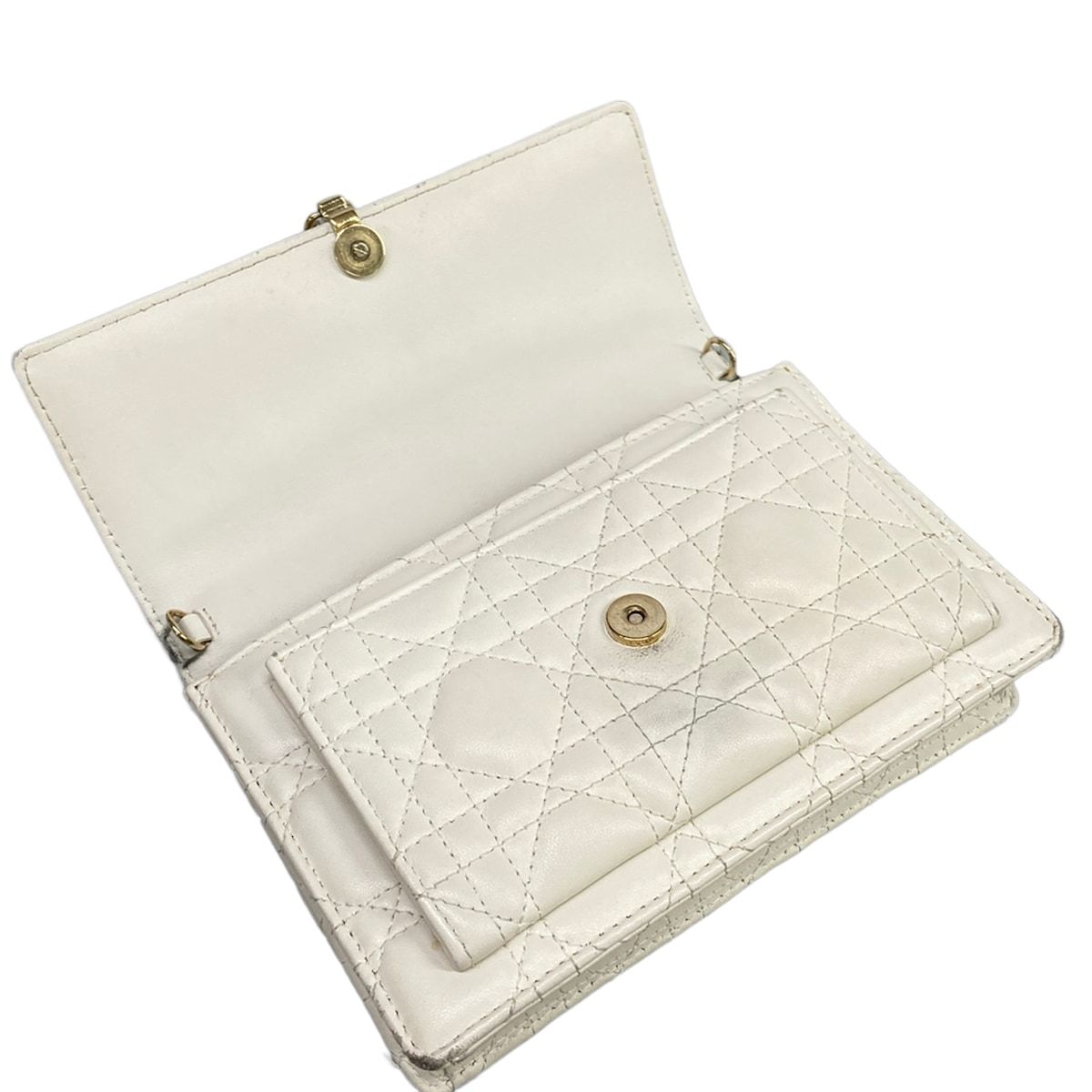 Dior Wallet My Daily Chain Pouch Ivory Leather — view 3