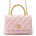 Chanel Handbag Coco Handle CC Logo Quilted Top Xxs Lambskin 2-Way