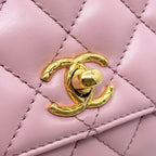 Chanel Handbag Coco Handle CC Logo Quilted Top Xxs Lambskin 2-Way — view 8