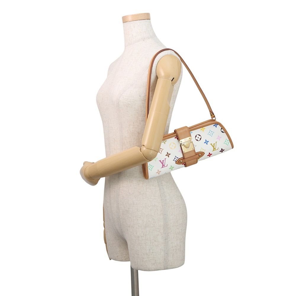 Louis Vuitton Shoulder Bag Monogram Multicolor Charlie 2-Way Clutch White — view 5