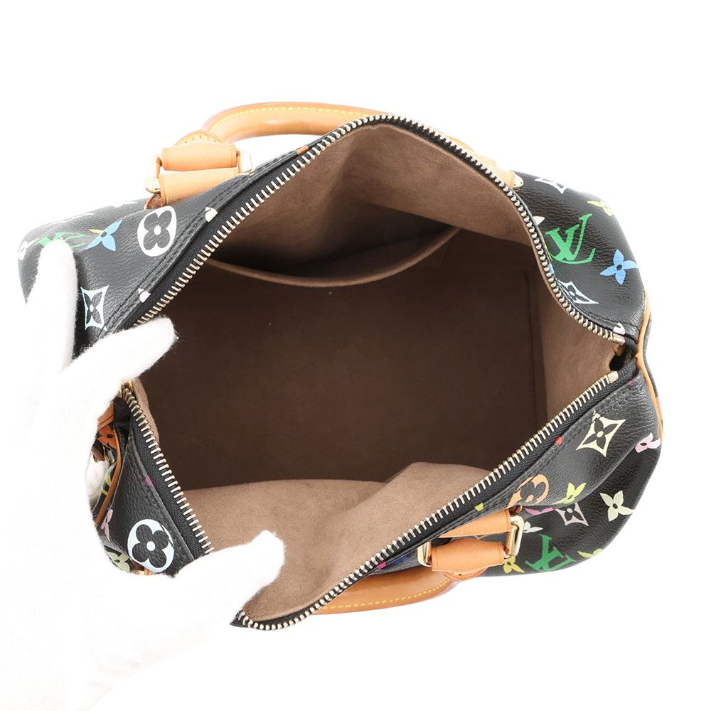 Louis Vuitton Handbag Monogram Multicolor Speedy 30 Bag Black — view 5