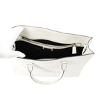 Prada Tote Triangle Embossed Logo Saffiano 2-Way Shoulder Bag White — view 6