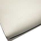 Prada Tote Triangle Embossed Logo Saffiano 2-Way Shoulder Bag White — view 8