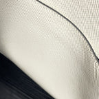 Prada Tote Triangle Embossed Logo Saffiano 2-Way Shoulder Bag White — view 9