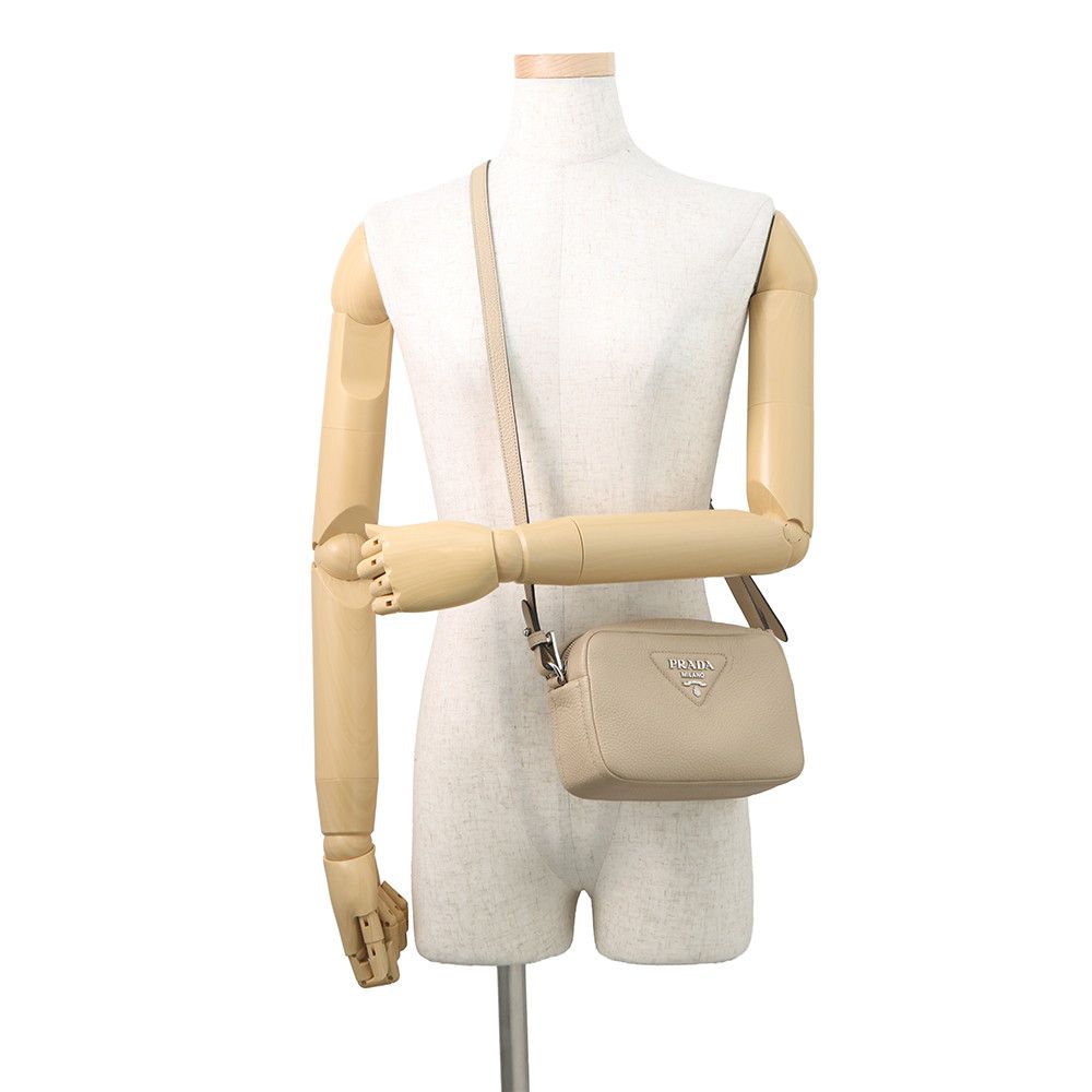 Prada Shoulder Bag Vitello Daino Beige — view 4